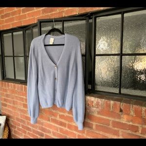 Joie Light Blue V-Neck Button Front Cardigan Sweater